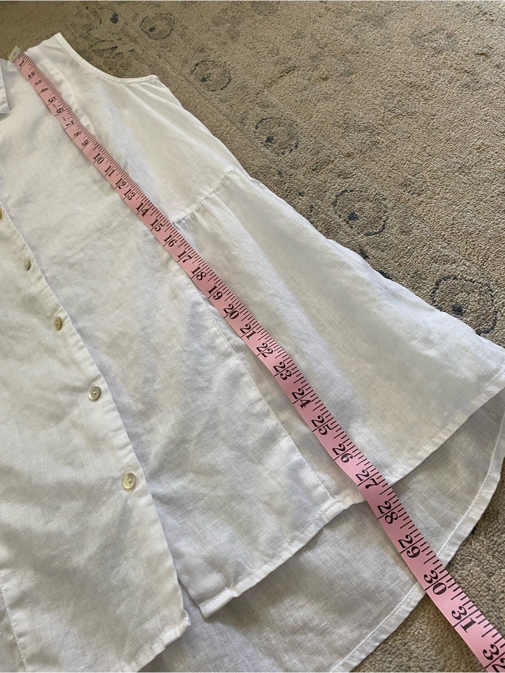J. Jill Love Linen Peplum Button Down Tunic White Small Mother of Pearl Buttons - Picture 10 of 10